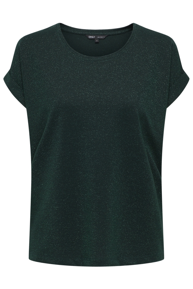 ONLMOSTER GLITTER S/S TOP NOOS JRS 15356991 SCARAB/SCARAB LUR